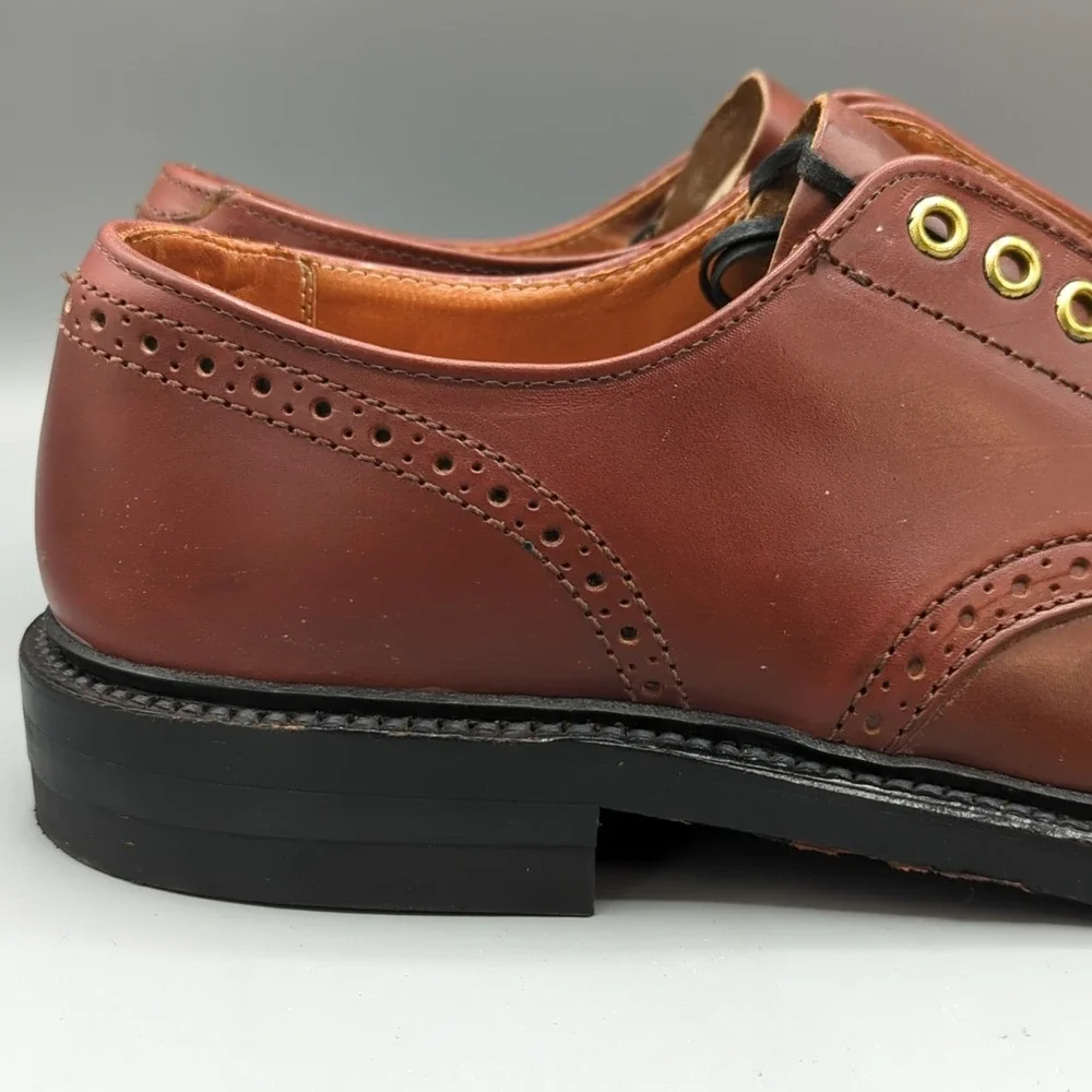 Vintage LL Bean Leather Plain Toe Derby Dress Shoes Mens 10.5 C Brown USA